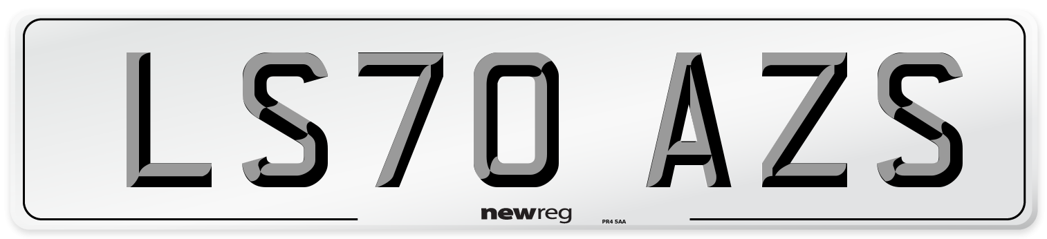 LS70 AZS Number Plate from New Reg
